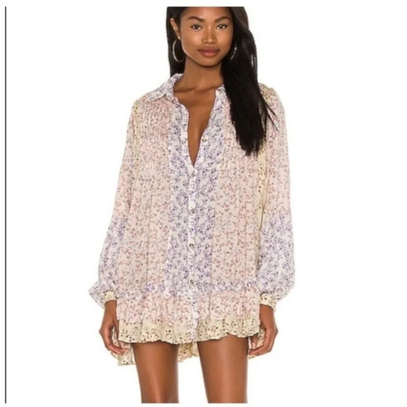 Free People Lost in you floral tunic mini dress - Picture 6 of 15